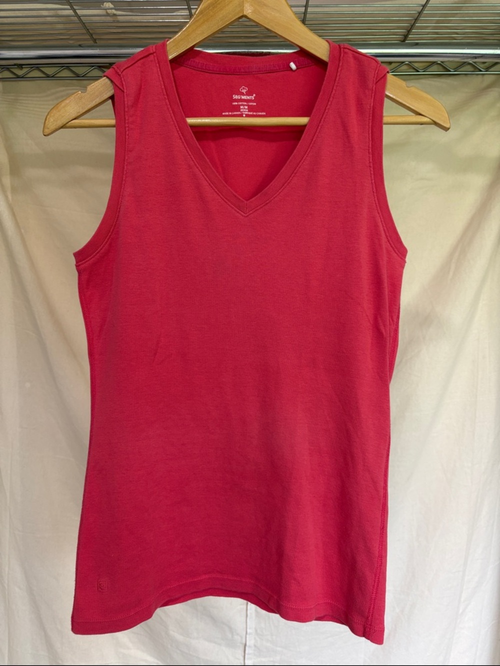 Classic V-Neck Sleeveless Tank Top - Soft Rose
